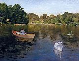 Famous Lake Paintings - On the Lake Central Park
